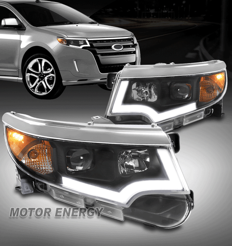 For 11 12 13 14 Ford Edge LED Tube Projector Headlights Lamps Black Left+Right - Bild 1 von 11