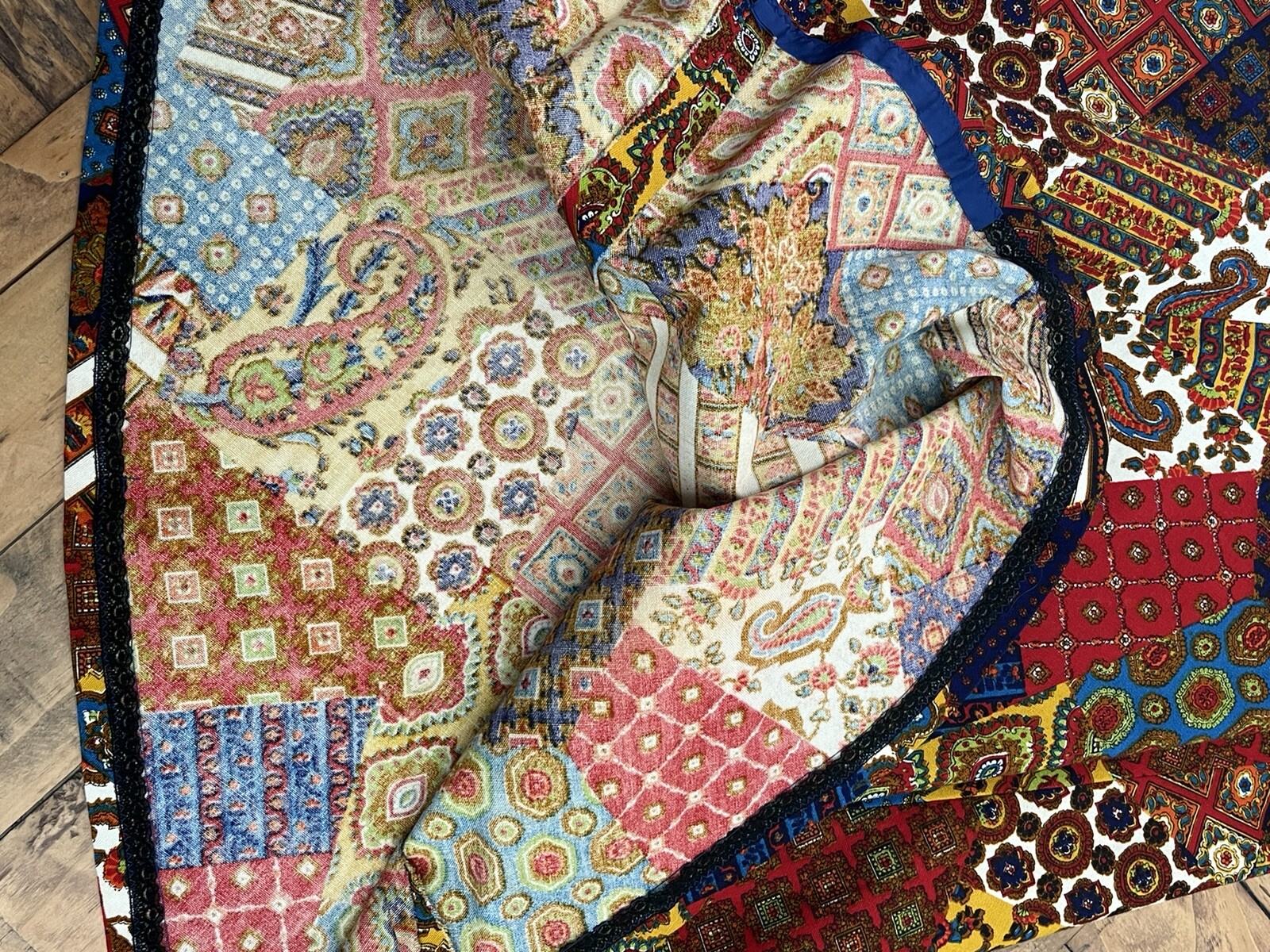 Handmade Full Length Patch Work Look Twill Skirt,… - image 4