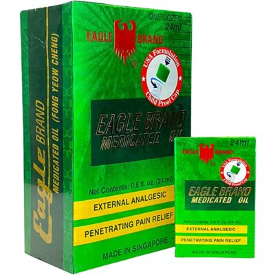12 x Eagle Brand Medicated Oil 0.8 Oz - 24 ml Bottle Dau Xanh Con O (1 Dozen)