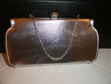 Vintage Silver Clutch w/ Rhinestone Clasp