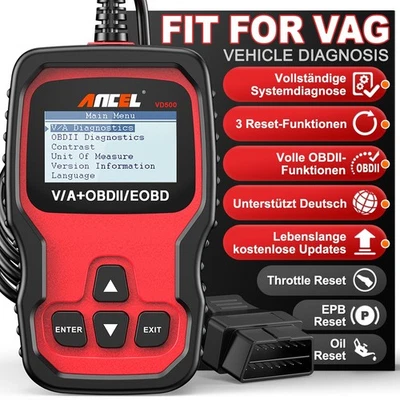 ANCEL 2026 dispositivo diagnostico professionale OBD II AUTO OBD2 auto scanner per VW Audi Skoda Seat