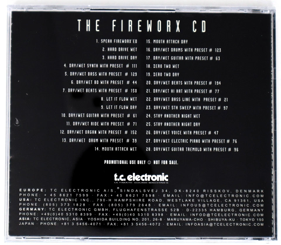 TC Electronic The Fireworx Demo Sound Effects/Sample/Sound Library/Sampling CD - Image 3 of 3