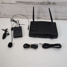 Pyle PDWM1988B Compact UHF Wireless Microphone System w/ Belt-Pack Transmitter