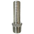 304 Extra Long Stainless Steel Male Adapter, 1" MPT x 1" Barb