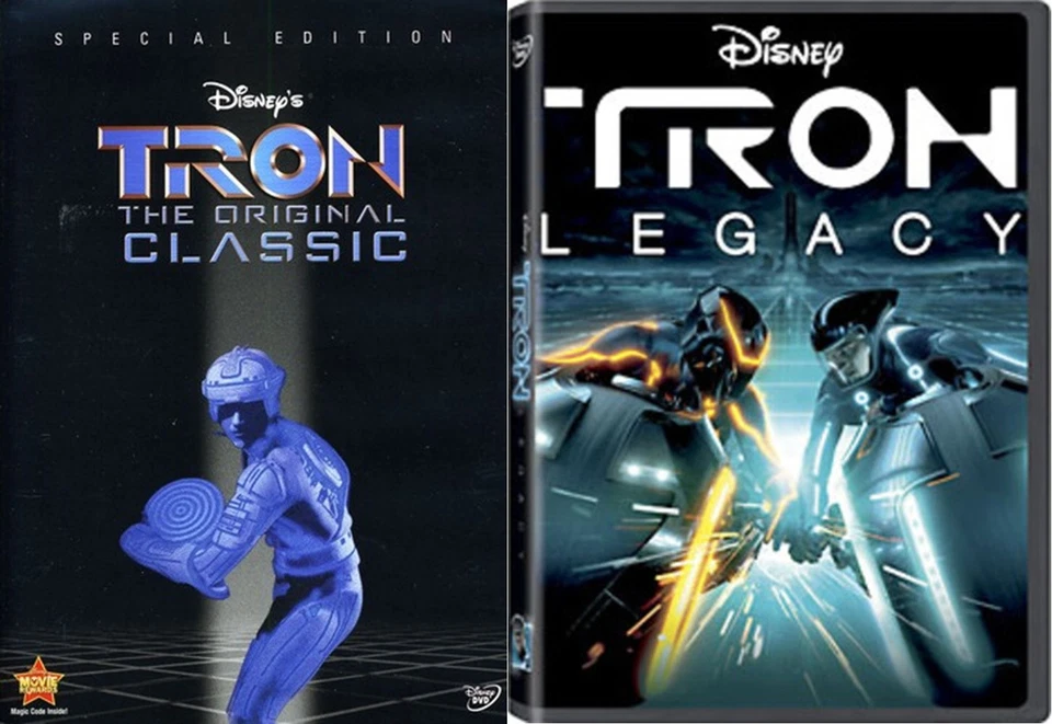 Disney Double Feature TRON The Original Classic & TRON 2 LEGACY 2 DVD Set New - Image 2 of 4