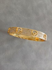 Fendi Crystal-Embellished Gold-Tone Metal Bangle Bracelet
