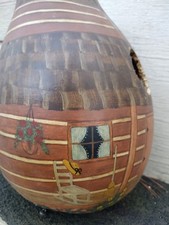 Folk Art from Savannah GA - HandPainted Bird House Gourd