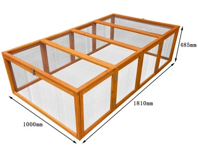 MERSCHBROCK TRADE GMBH Hasen Kaninchen Freigehege "natur" 181 x 100 x 48,5 cm
