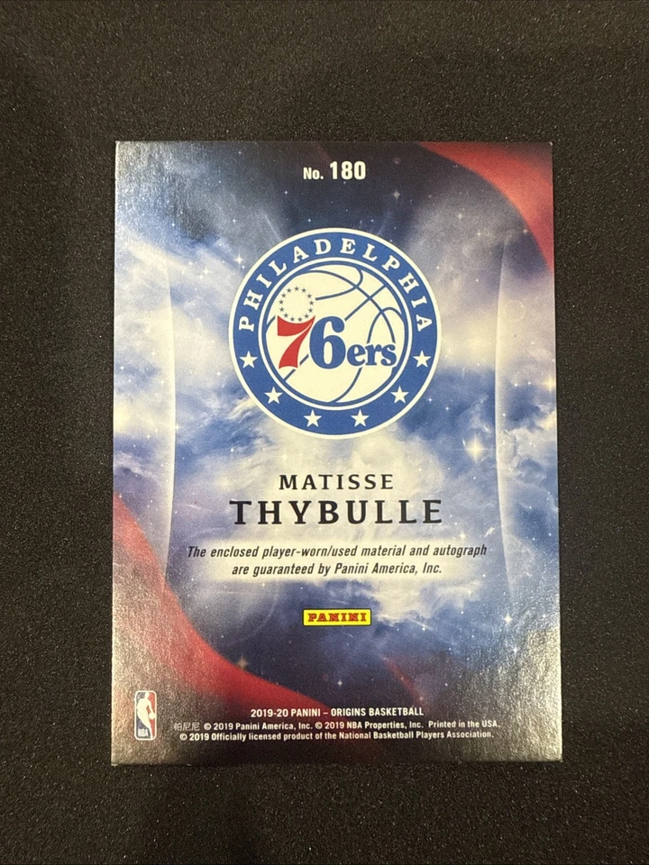 2019 Panini Matisse Thybulle Origins Jersey Rookie Auto 11/25 - Image 2 of 2