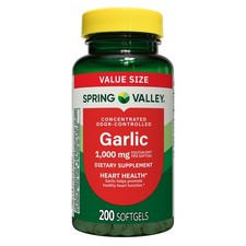 Odor-Controlled Garlic Softgels Heart Health 1000mg 200 Count Gluten Free New