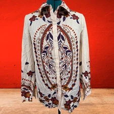 Shein Size Small Womens Multicolor Floral Long Sleeve Collared Button Up Shirt