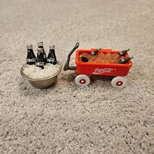 1999 Coca-Cola 3D Magnet Set &ndash; Ice Bucket & Red Wagon Cooler