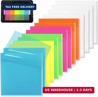 800 Sheets Transparent Sticky Notes 3'' X 3'' for School Office Supplies