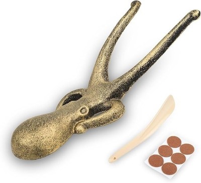 Cast Iron Octopus Boot Jack Heavy-Duty Remover for Cowboy Boots with Horn