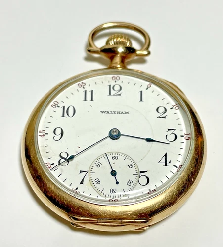 Antique Waltham Pocket Watch Model 1908 17J 16s  Adjusted Gold Filled Fahys Case