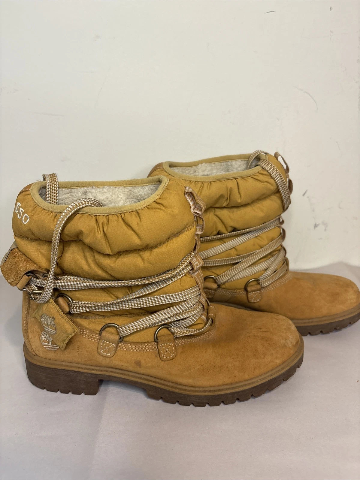 Timberland 650 18326 stivali da donna foderati in pile in pelle di grano e cervo taglia 9M