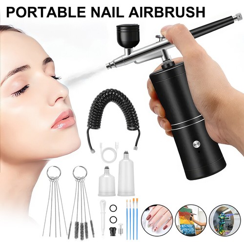 Rechargeable Cordless Airbrush-Kit Compressor with Hose for Painting Nail Art - Picture 2 of 17