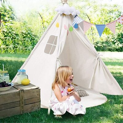 Large Canvas Children Indian Tent Kids Teepee Wigwam Outdoor Indoor Play House