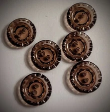 5/8" 'Crystal' Brown Craft/Clothing Buttons