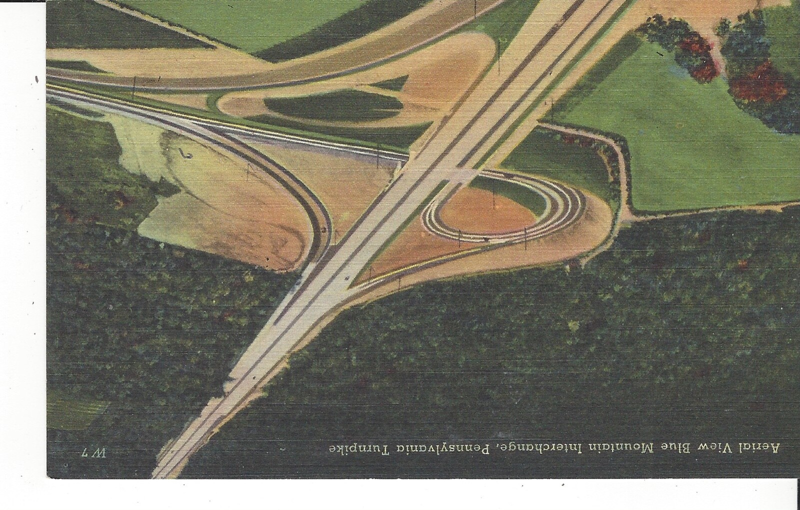 POSTCARD AERIAL VIEW BLUE MOUNTAIN INTERCHANGE PENNSYLVANIA TURNPIKE eBay