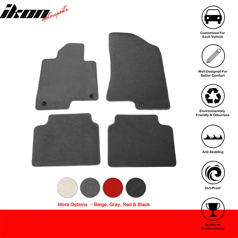 Fits 21-25 Kia K5 Optima 4PCS Auto Car Front Rear Floor Mats Carpets Nylon Gray