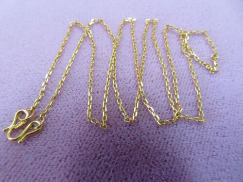16" Pure 24K 999.9 Yellow Gold Necklace 1 mm Cable Link Chain 2.17 Grams - Afbeelding 1 van 9