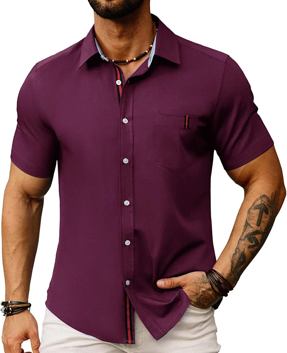 Men's short sleeve best sale dress shirts wrinkle free