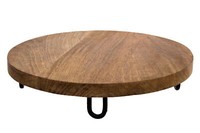 Mango Servier Teller Rund Natur - 29 Cm - Holz KäSe Wurst Tablett Tapas Platte