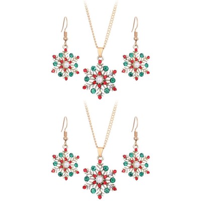  2 Sets Schneeflockenohrringe Fräulein Schneeflockenschmuck Weihnachten