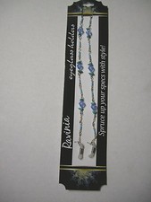 Eyeglass Holder, Light Blue Beads, By DM Merchandising, 24", Brand New
