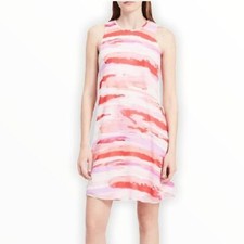 Calvin Klein Womens Red Pink Sleeveless Trapeze Shift Mini Dress Size 6