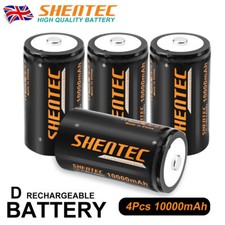 4x Shentec 10000mAh 1.2V D Size Ni-MH Rechargeable Batteries NiMH D Type Battery