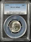 1951  25C Washington Quarter Dollar PCGS MS65  33933331
