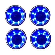 4Pcs Stainless Steel Cup Drink Holder Blue LED for Marine Boat Truck RV Sofa