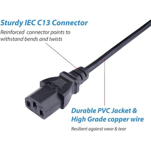 Lite-an 10 Meter Kettle Lead Power Cable with 13 Amp Fuse UK 3 Pin Plug BS1363 f - Afbeelding 13 van 13