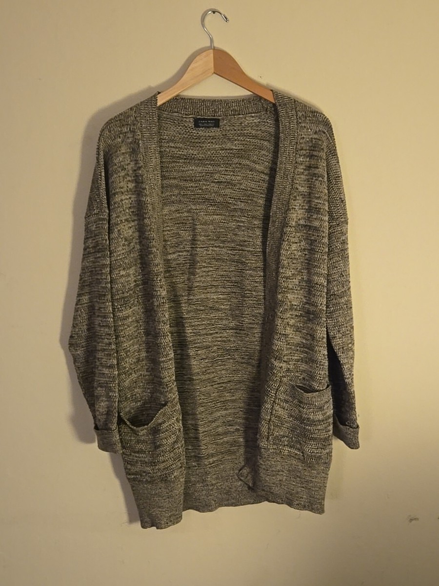 Zara Man Mens Long Sleeve Open Front Cardigan Sweater Small