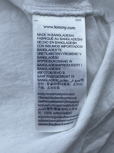 Tommy Jeans T-Shirt Manica Lunga Bianca Con Stampa Sulla Manica Uomo Large - Foto 10 di 14