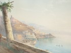 La Pira Original Gouache Framed Painting Listed Capuchin Monastery Amalfi Italy — photo 3
