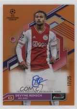 2022 Finest UEFA Club Competitions Orange Refractor 17/25 Devyne Rensch Auto 8gd