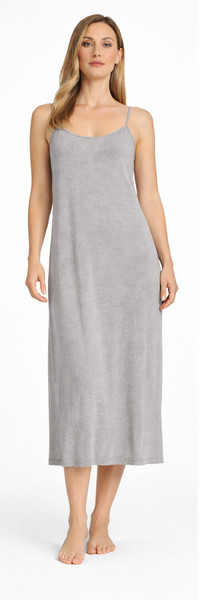 Women’s Grey Knit Maxi Slip Dress Spaghetti Strap Sleeveless Size S