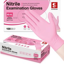 Schneider Nitrile Exam Gloves, 4-mil Medical Gloves Disposable Latex Free,