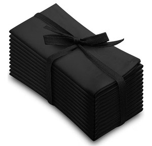 Black Rectangle Cloth Napkins Set for Restaurant or Dining Table, Elegant Fabric