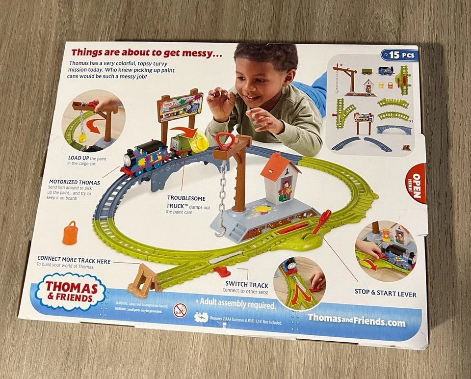 Juego de tren motorizado Thomas & Friends entrega de pintura con batería...  Foto 2 de 2