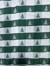 MANTEL DE ALGODÓN TEJIDO ÁRBOL DE NAVIDAD VERDE Y BLANCO 50 X 108