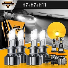 For Audi A4 / A4 Quattr 2002-2014 AUXBEAM LED Headlights Fog Lights White Amber