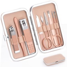 9 PCS Nail Clippers, Premium Manicure Set, Professional Grooming Gift Kit, Pe...