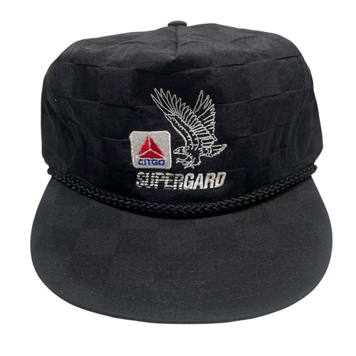 Black snapback patch hat with white embroidered Citgo logo, red and white star, and black rope detail.