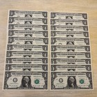 20 Uncirculated Sequential $1 Bills 2021 Kansas J 88229311 C / J88229330 C — photo 1