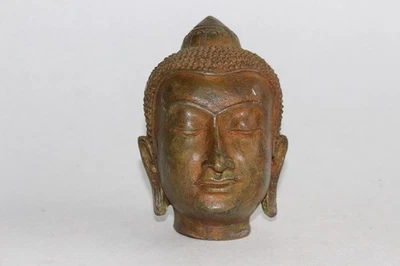 Ancienne Tête de Bouddha bronze Asie (41239) - Photo 1/4