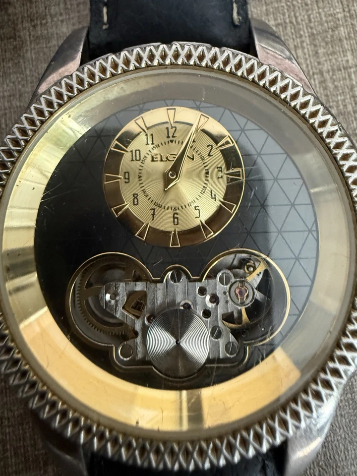 Reloj Pulsera Elgin Hombre 20mm Cuero Genuino Semiautomático en Negro y Plata. Foto 2 de 4